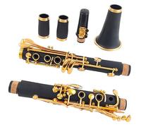 clarinet Beginner Bb Clarinet Rose Gold 17 Keys Sib Black Clarinete Musical Instrument (Color : 01)