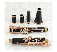 clarinet Beginner Bb Clarinet Rose Gold 17 Keys Sib Black Clarinete Musical Instrument (Color : 02)