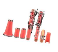 Clarinet Beginners Professional Bb Clarinet 17-Key Cupronickel Plated Nickel Clarinet Kit W/Clarinet Reeds Strap Case Components Pink