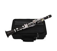 Clarinet C Tone 17 Keys Ebony Wood Silver Plated With Case Beginner Clarinet (Color : Light Grey)
