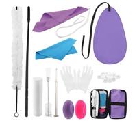 Clarinet Care Cleaning Kit with Case, Clarinet & Flute Care Tools with Cleaning Cotton Brush, Cleaning Swabs, Double End Tone Hole Brush, Cleaning Rod, Screwdriver, Cork Grease & Cotton Gloves