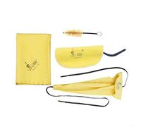 Clarinet Cleaning Kit 4pcs Microfiber Cloth Brush Set for Saxophone Flute Maintenance - Lint Free Dust Removal for Mouthpiece - Yellow 23.5cm
