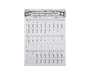 Clarinet Fingering Chart, Clarionet Training Chords Poster Chord Reference Guide Music Instruction Clarinet Instrument Accessories for Beginners(L)
