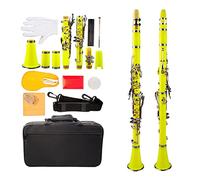 Clarinet for Beginner Professional Clarinet Bb ABS B Flat Clarinet Set 7 Color Option Bb 2.0/2.5/3.0 Strength Clarinet Reeds Clarinet Stand Student Clarinet Set (Color : Yellow)