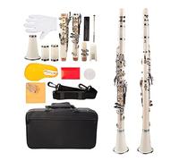Clarinet for Beginner Professional Clarinet Bb ABS B Flat Clarinet Set 7 Color Option Bb 2.0/2.5/3.0 Strength Clarinet Reeds Clarinet Stand Student Clarinet Set (Color : White)