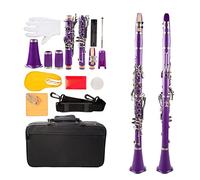 Clarinet for Beginner Professional Clarinet Bb ABS B Flat Clarinet Set 7 Color Option Bb 2.0/2.5/3.0 Strength Clarinet Reeds Clarinet Stand Student Clarinet Set (Color : Purple)