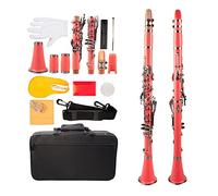 Clarinet for Beginner Professional Clarinet Bb ABS B Flat Clarinet Set 7 Color Option Bb 2.0/2.5/3.0 Strength Clarinet Reeds Clarinet Stand Student Clarinet Set (Color : Pink)