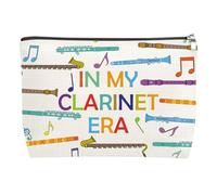 Clarinet Gifts for Girls Cosmetic Bag Clarinet Player Gifts Clarinet Lover Gift for Player Teacher Friend Colleague Music Lover Zipper Makeup Bag Birthday Presents for Women Band Senior Night Gift