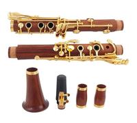 Clarinet Instrument 17 Keys A Tone Rosewood Silvering/Ebony Gold-plated Clarinet Solid Wood Body Clarinet With Storage Case (Color : Rosewood)