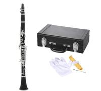 Clarinet Instrument 17 Keys Bb Tone Clarinet ABS Body Cupronickel Plated Nickel Key Clarinet With Cloth Gloves Accessories