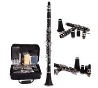 Clarinet Kit B Flat 17 Key Bakelite Ebony Clarinet Beginner Professional Exam(B Bakelite)