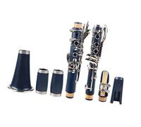 Clarinet Kit Professional Bb Clarinet Cupronickel Plated Nickel 17-Key Kit W/Clarinet Reeds Case Components Dark Blue