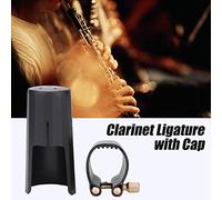 Clarinet Ligature, PU Ligature Fastener with Plastic Cap for Bakelite Mouthpiece, Provides Good Tremolo & Resonance, Prevents Chipping, Lightweight &, Great Choice for