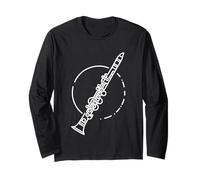 Clarinet Line Art Music Woodwind Orchestra Design Long Sleeve T-Shirt