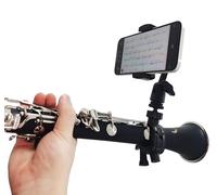Clarinet Lyre,Professional Clarinet Sheet Music Lyre,Adjustable 360° Rotation,Marching Band Phone Holder,Smartphone Compatible 2.57-3.54 Inch Width