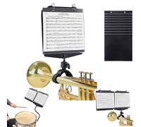 Clarinet Lyre/Trumpet Lyre/Snare & Bass Drum Lyre with Flip Folder Marching Band Lyre, Music Flip Folder with 10 Double-Sided Folio Pages