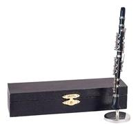 Clarinet Model Desk Decoration Miniature Replica with Case Musicians Music Scene Accessory Miniature Stand and Case