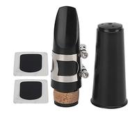 Clarinet Mouthpiece Kit, ABS Mouthpiece Kit with Cushions Portable and Sturdy Useful and Practical Musical Instrument for Beginners Trainer (Black)