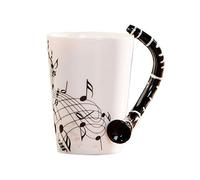 Clarinet Music Mug Ceramic Water Mug Coffee Tea Milk Stave Cups with Handle Coffee Mugs Ceramic for Tea Stainless Steel