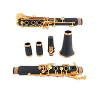 Clarinet Musical Instrument Bb Tone Clarinet Lacquer Gold 17 Keys Black ABS Resin Body Clarinete With Accessories