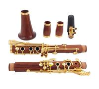 Clarinet Musical Instrument Ebony/Redwood Body A Tone Clarinet 17 Key Silver/Gold Plated Keys Solid Wood Clarinet(Redwood)