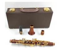 Clarinet Musical Instrument Redwood Body Eb Tone Clarinet 17 Keys Gold/silver Plated Keys Clarinet With Accessories(Gold)