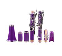 Clarinet Musical Professional Clarinet 17-Key Bb Flat with Case Gloves Cloth Reed Case 10pcs Reeds Purple Color