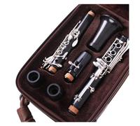 Clarinet Musical Professional Ebony Clarinet bB Tune 18 Key Silver Plated Copper Solid Wood