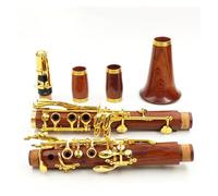 Clarinet Musical Red Wood Professional Clarinet Rosewood bB Gold-plated 17 Keys Instrument for Beginners