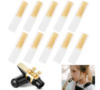 Clarinet Reeds 10PC, Strength 2.5 Reeds for Professional Clarinet with Individual Paper Holder, Thinner Reed Tip & Cutting Technology, Traditional Clarinet Reeds for Beginner and Player