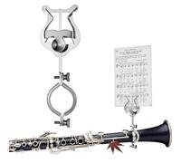Clarinet Sheet Music Clip, Metal Marching Music Holder Clarinet Holder with Secure Iron Clip Marching Lyre Book for Band al Instrument