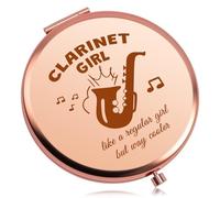 Clarinetist Gift Compact Mirror Clarinet Player Gifts Clarinet Lover Presents for Teacher Friend Musical Instrument Gift Colleague Christmas Birthday Present for Music Lover Folding Makeup Mirror