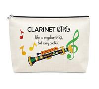Clarinetist Gifts Makeup Bag Clarinet Gift for Clarinet Player Music Lover Music Teacher Student Musician Inspirational Gift Christmas Birthday Gifts for Musical Daughter Sister Friend Cosmetic Bag