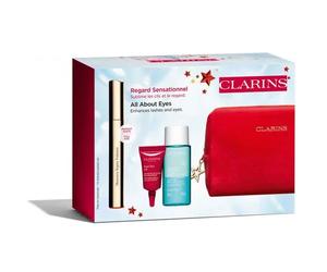 Clarins All About Eyes Gift Set 8ml Supra Volume Mascara + 30ml Instant Eye Make-Up Remover + 3ml Total Eye Lift
