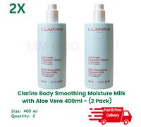 Clarins Body Smoothing Moisture Milk with Aloe Vera 400ml - Pack of 2