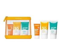 Clarins Essential Sun Care Travel Set 50ml Very High Protection Sun Creamspf50 + 15ml Gentle Peeling + 75ml Soothing After Sun Balm