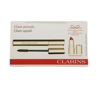 Clarins Glam Attitude Gift Set 8ml Super Volume Mascara 01 Intense Black + 1.5g Joli Rouge Velvet Lipstick 742