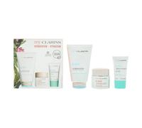 Clarins Hydration Gift Set 125ml Cleansing Gel, 50ml Energising Face Cream & 15ml Replumping Night Mask