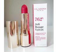 Clarins Joli Rouge Velvet 762v Pop Pink Moisturising Matte Lipstick 3.5g. New