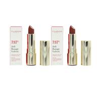 Clarins Joli Rouge Velvet Matte & Moisturizing Lipstick 3.5g Spicy Cinnamon X 2