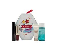 Clarins Make up Essentials Gift Set - Lip Comfort Oil 1.4ml + Clarins SOS Primer White 10ml + Clarins Wonder Perfect Mascara 01 Black 3ml + Clarins Instant Eye Make-up Remover 30ml