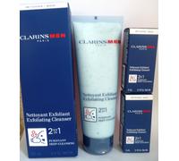 CLARINS MEN Exfoliating Cleanser 2 in 1 FULL SIZE 125ml BOX + Free Minis x2