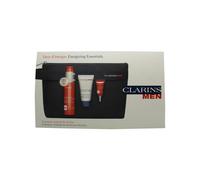 Clarins Men Gift Set 50ml Energising Gel + 3ml Energising Eye Gel + 30ml Active Face Wash + Bag