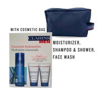 Clarins Men Hydrate Gift Set 50ml Super Moisture Balm + 30ml Shampoo & Shower Gel + 30ml Active Face Wash