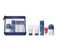 Clarins Mens Set: Super Moisture Gel 50ml + Deodorant Roll On 50ml + Shampoo And Shower Gel 30ml + Active Face Wash 30ml + Eye Serum 3ml