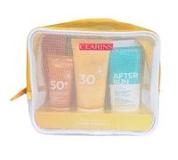 Clarins Essential Sun Care Travel Set 50ml Very High Protection Sun CreamSPF50 + 15ml Gentle Peeling + 75ml Soothing After Sun Balm