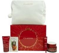 Clarins Super Restorative Gift Set 50ml Day Cream All Skintypes + 15ml Night Cream All Skintypes + 7ml Total Eye Serum + Pouch