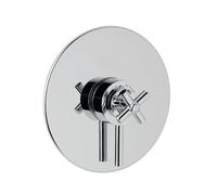 Clario Concealed Thermostatic Mixer Shower Valve Chrome - Twin Outlet, Crosshead