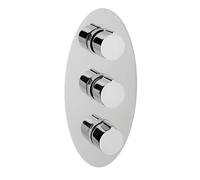Clario Concealed Thermostatic Mixer Shower Valve Chrome - Twin Outlet, Round
