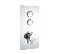 Clario Concealed Thermostatic Mixer Shower Valve Chrome - Twin Outlet, Round Handle
